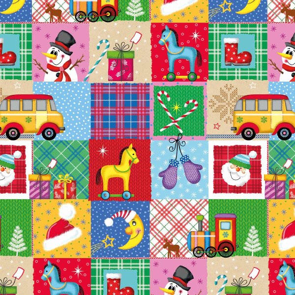 Geschenkpapier Kinder Weihnachtsmotive als Memory 50 m x 50 cm