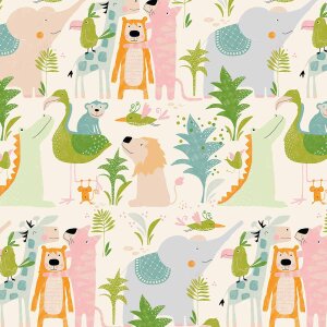 Geschenkpapier Dschungeltiere 250 m x 50 cm